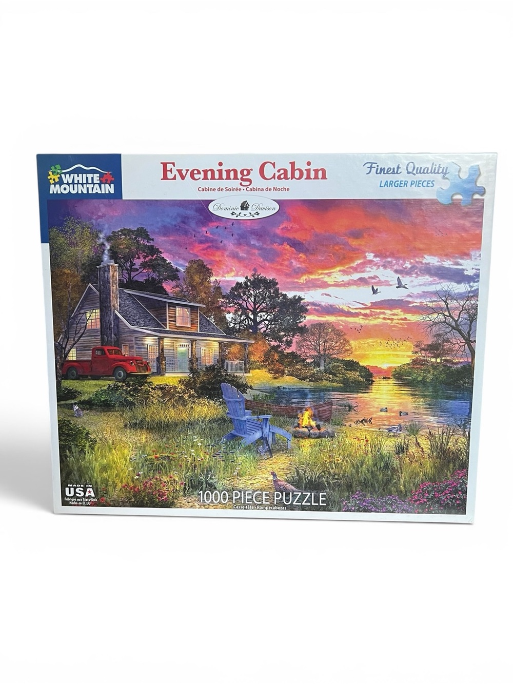 White Mountain Evening Cabin by Dominic Davison 1000 Piece Puzzle Sunset